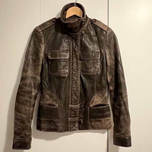 Danier Ladies Brown Leather Jacket - Picture 1 of 4